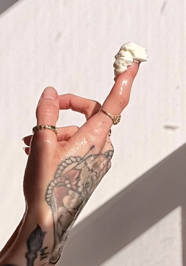 Whipped product on fingertip screenshot